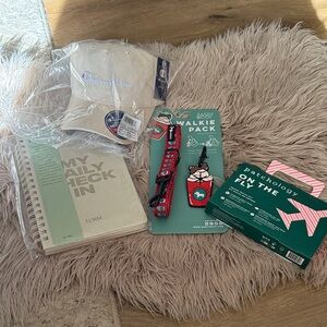 Bundle fabfitfun:Champion Light Tan Cap with Embroidered Logo, daily spiral note